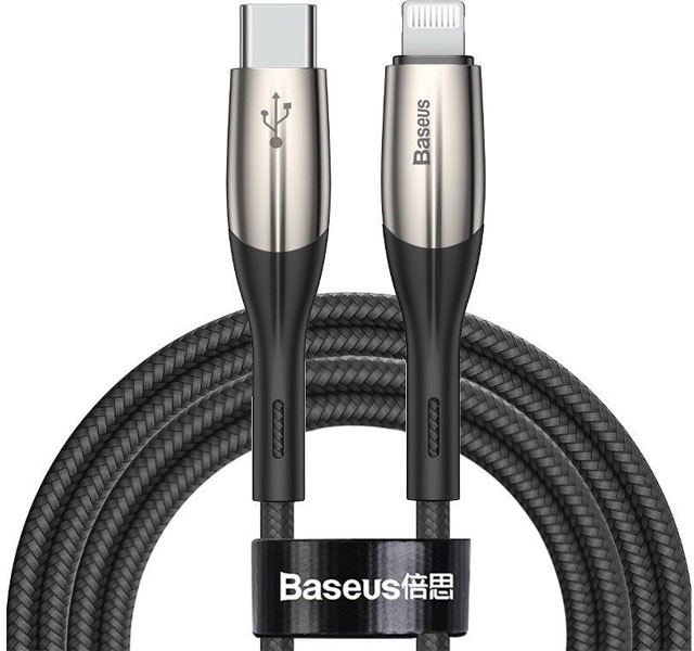 کابل شارژ تایپ سی به لایتنینگ بیسوس  Baseus Horizontal Data Cable CATLSP-B01 به طول 2 متر و توان 20 وات