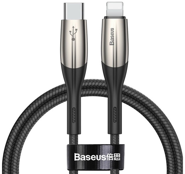 کابل شارژ تایپ سی به لایتنینگ بیسوس Baseus Horizontal Data Cable CATLSP-01 به طول 1 متر و توان 20 وات