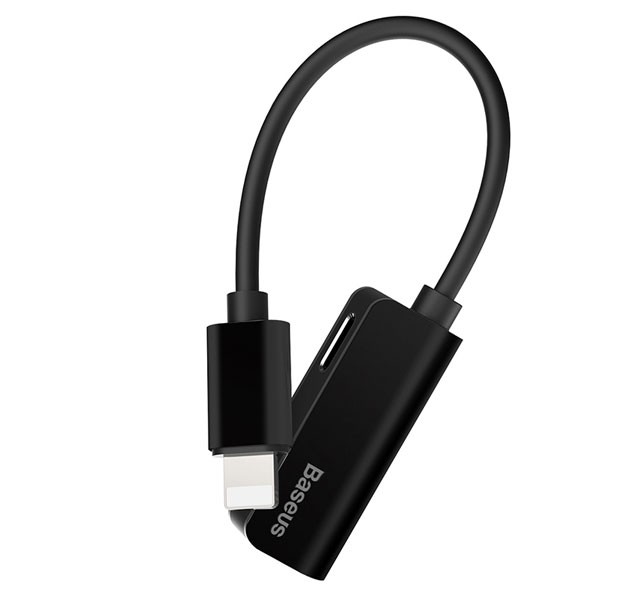 کابل دومنظوره اتصال شارژ و هندزفری iP به iP بیسوس Baseus iP Male to iP+iP Female Adapter L37 CALL37-01