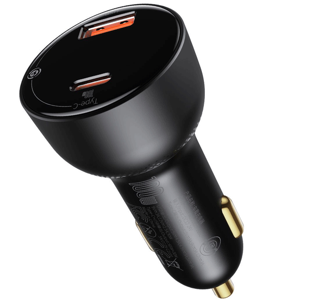 شارژر فندکی شارژر سریع بیسوس CCZX-01 با توان 100 وات Baseus Superme Digital Display PPS Dual Quick Charger Car Charger