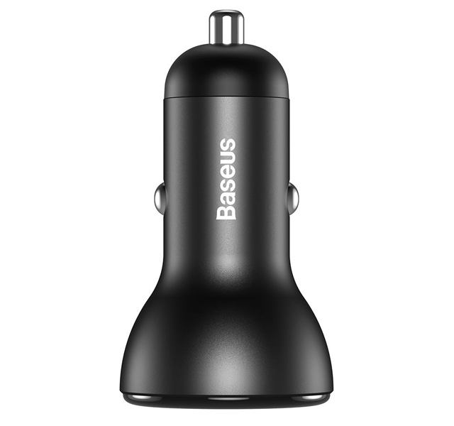 شارژر فندکی بیسوس Baseus Digital Display PPS Dual Quick Charger Car Charger 45W With Mini Cable Type-C to Type-C 3A 1m TZCCBX-C0G