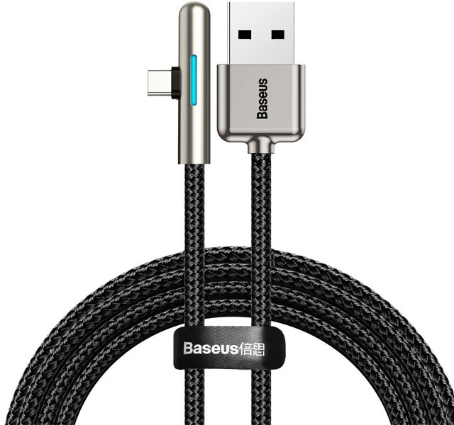 کابل شارژ تایپ سی گیمینگ بیسوس Baseus Iridescent Lamp HW flash charge CAT7C-C01 به توان 40 وات و طول 2 متر