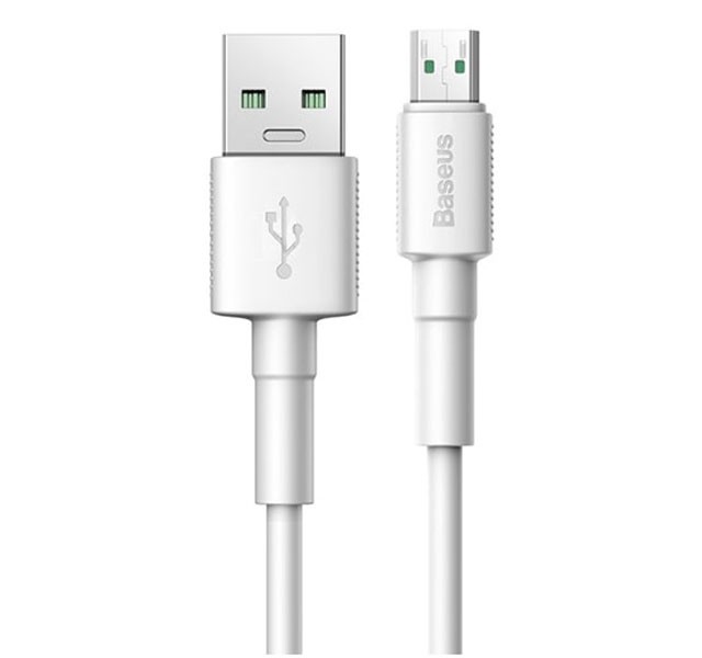 کابل فست شارژ میکرو یو اس بی بیسوس Baseus Mini White Cable USB For Micro CAMSW-E02 با توان 4 آمپر و طول 2 متر