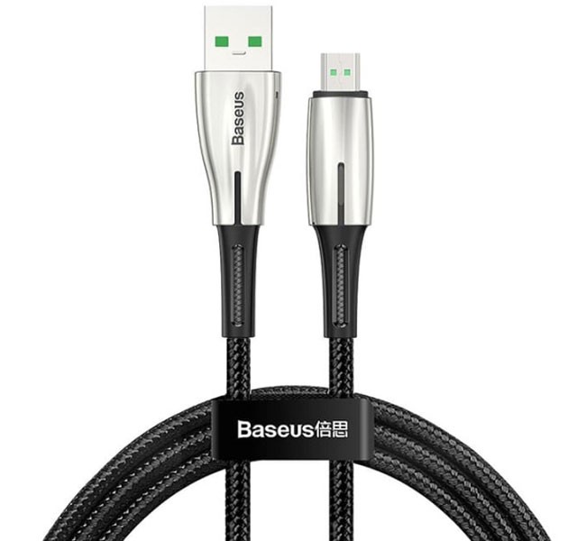 کابل فست شارژ میکرو یو اس بی بیسوس Baseus Waterdrop Cable CAMRD-C01 با توان 4 آمپر و طول 2 متر