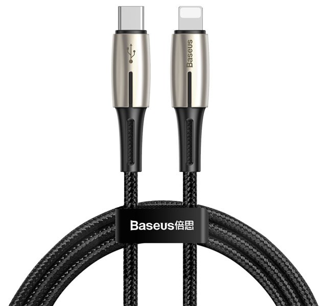 کابل شارژ سریع Type-C به iP بیسوس Baseus Waterdrop Cable Type-C to iP PD CATLRD-01 با توان 18 وات و طول 1.3 متر