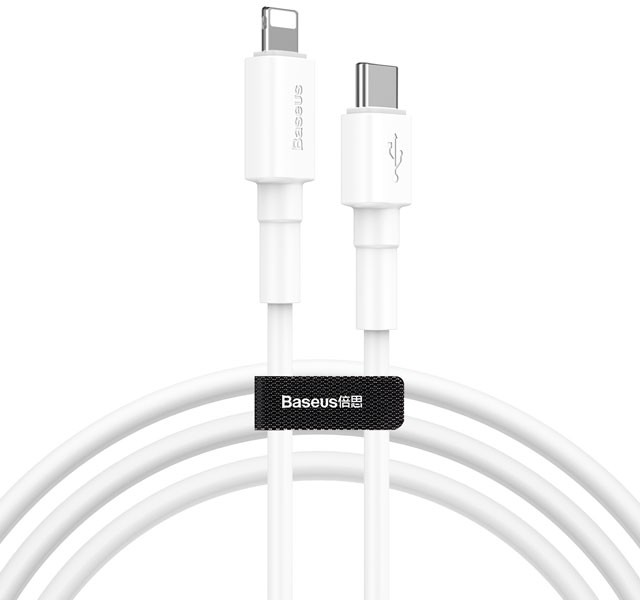 کابل فست شارژ Type-C به iP PD بیسوس Baseus Mini White Cable CATLSW-02 با توان 20 وات و طول 1 متر