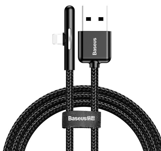 کابل شارژ یو اس بی به آی پی گیمینگ بیسوس Baseus Iridescent Lamp Mobile Game Cable CAL7C-A01 به توان 2.4 آمپر و طول 1 متر