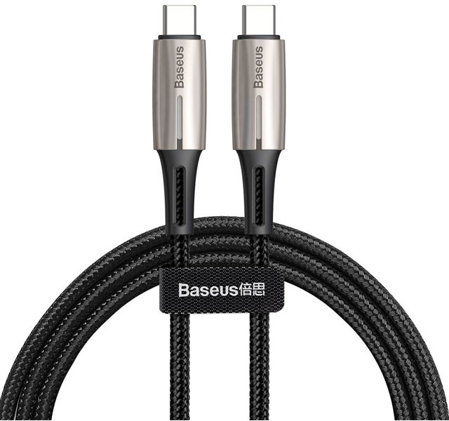 کابل شارژ Type-C بیسوس Baseus Water Drop-shaped Lamp SuperCharge Cable CATSD-J01  به توان 60 وات و طول 1 متر