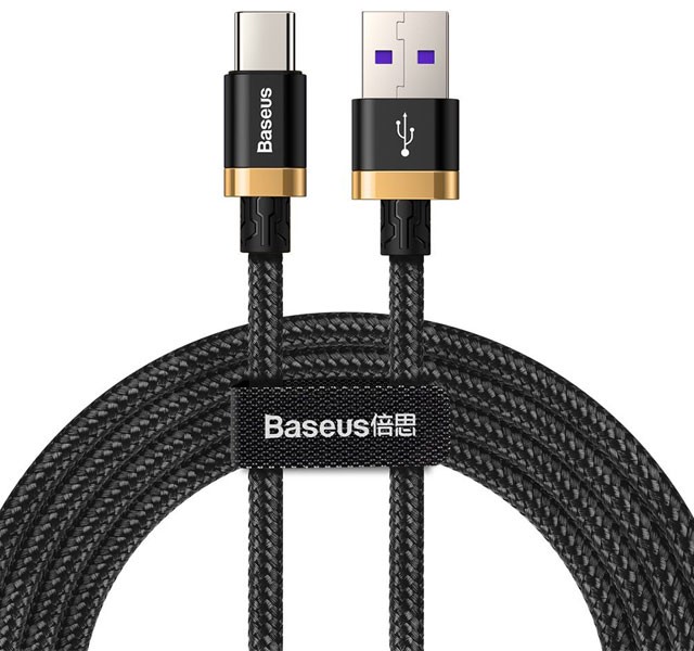 کابل سوپرشارژ تایپ سی Baseus Purple Gold Red HW flash charge cable CATZH-AV1 به توان 40 وات و طول 2 متر
