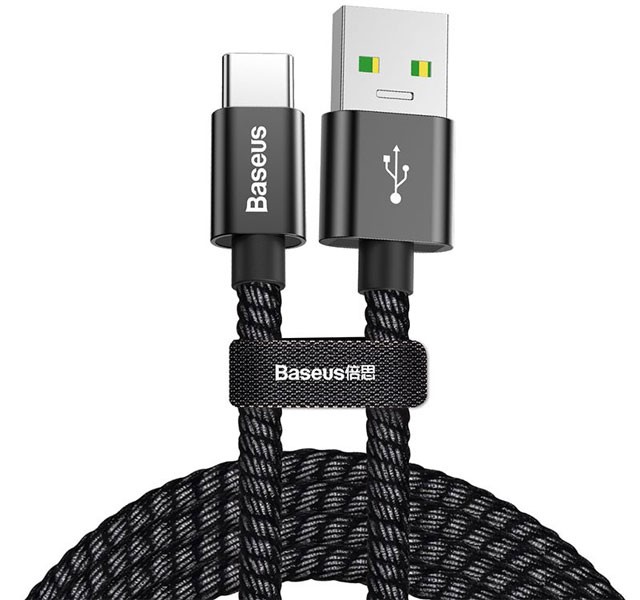 کابل تایپ سی سوپر فست شارژ گوشی های هوآوی و اوپو بیسوس Baseus double fast charging USB cable CATKC-A01به توان 5 آمپر و طول 1 متر
