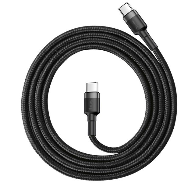کابل فست شارژ Type-C PD2.0 بیسوس Baseus Cafule flash charging data line CATKLF-GG1 با توان 60 وات و طول یک متر