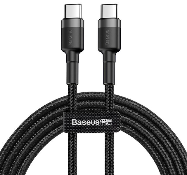 کابل فست شارژ Type-C PD2.0 بیسوس Baseus Cafule flash charging data line CATKLF-HG1 با توان 60 وات و طول دو متر