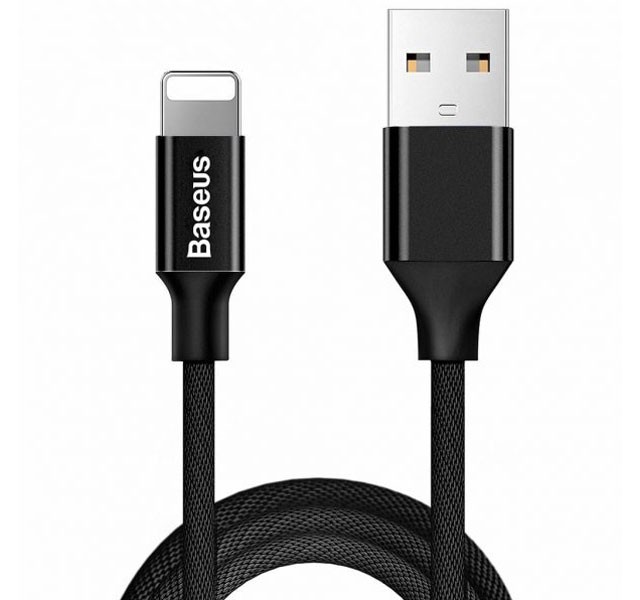 کابل شارژ لایتنینگ بیسوس Baseus Artistic striped USB cable CALYW-M01 به طول 5 متر و توان 2 آمپر