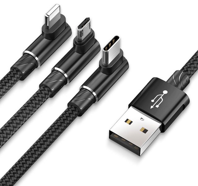 کابل گیمینگ سه سر USB به Type C و Lightning و Micro بیسوس Baseus MVP Cable CAMLT-WZ01 با توان 3.5 آمپر و طول 1.2 متر