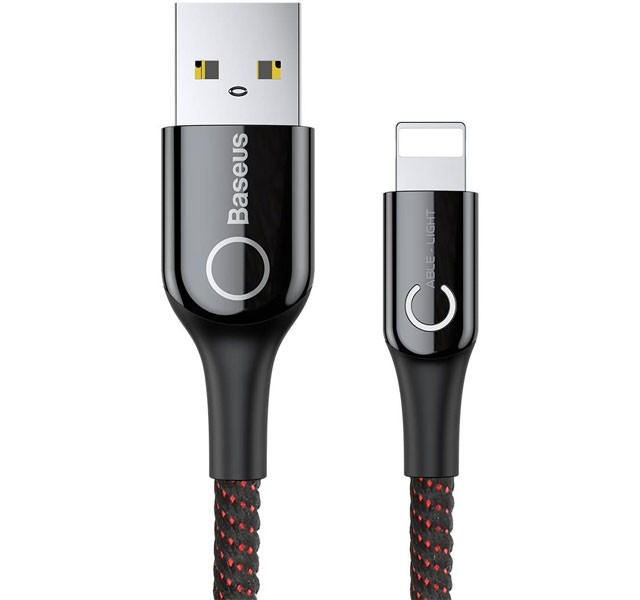 کابل شارژ هوشمند لایتنینگ بیسوس Baseus C-shaped Light Intelligent power-off Cable CALCD-01 به توان 2.4 آمپر و طول 1 متر