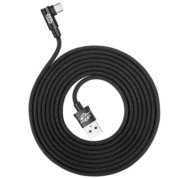 کابل شارژ گیمینگ USB به Type-C بیسوس Baseus MVP Elbow Type Cable CATMVP-B01 به توان 1.5 آمپر و طول 2 متر