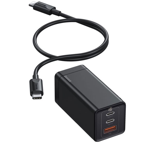 شارژر دیواری فست شارژ سه پورت بیسوس Baseus GaN2 Pro Quick Charger 2C+U US CCGAN2P-G01 با توان 65 وات