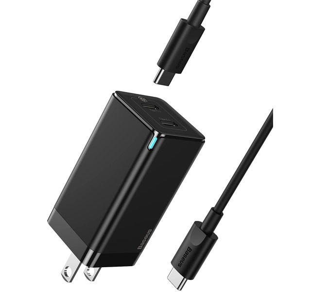شارژر دیواری فست شارژ با دو پورت Baseus GaN2 Quick Charger C+C US CCGAN-N01 با توان 45 وات