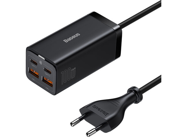 شارژر سوپر فست شارژ تایپسی و یواسبی 100 وات بیسوس Baseus GaN3 Pro Desktop CCGP000101