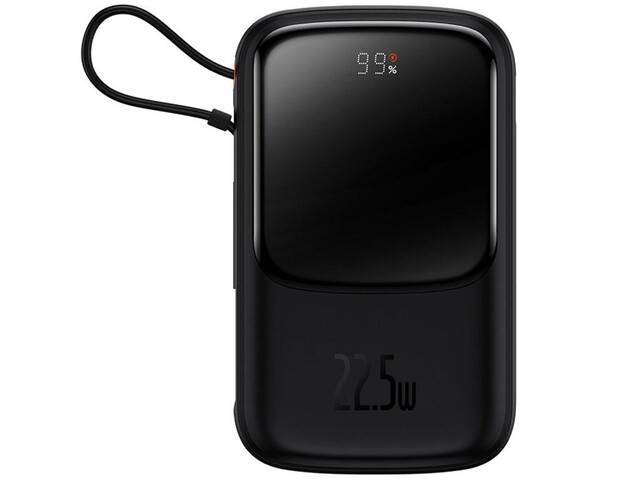 پاوربانک شارژر سریع 22.5 وات به همراه کابل تایپ‌سی 0.5 متری 10000 بیسوس Baseus Qpow Pro Fast Charge Power Bank PPQD020101