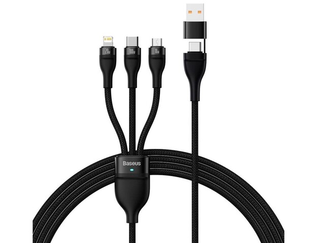 کابل فوق شارژ سریع چند سر 1.2 متری بیسوس Baseus Flash Series Fast Charging Cable 100W CASS030103