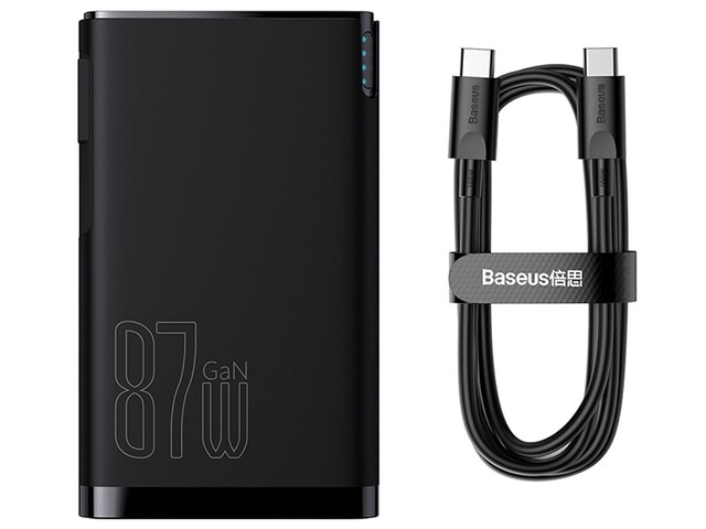 شارژر دیواری و پاوربانک 10000 همراه با کابل تایپسی یک متری بیسوس Baseus Power Station 4 Hybrid GaN Power Bank & Adaptor PPHD010001