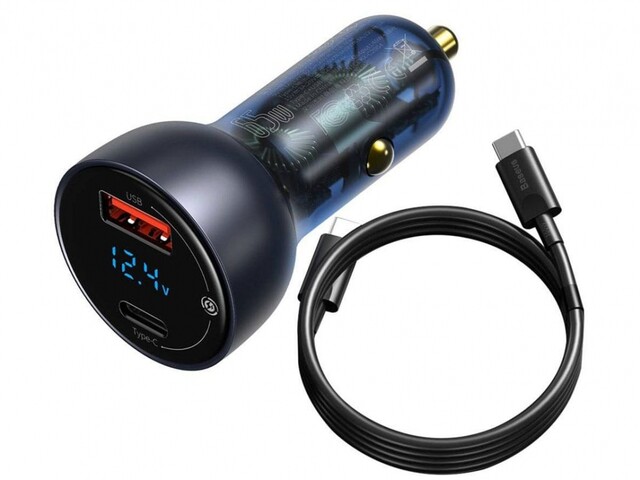 شارژر فندکی فست خودرو بیسوس Baseus Digital Display QC+PPS Dual Quick Charger Car Charger 65W TZCCKX-0G