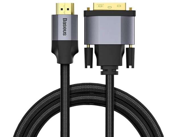 کابل تبدیل اچ دی ام آی به دی وی آی بیسوس Baseus Enjoyment 4K HDMI Male To DVI Male Cable 2m CAKSX-G0G