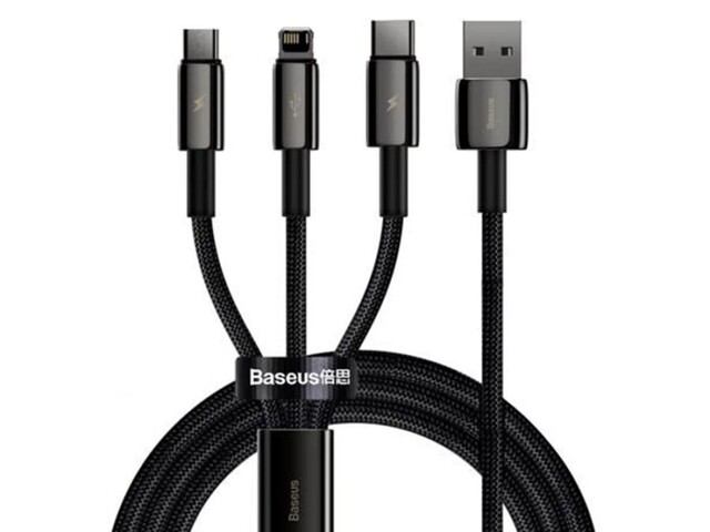 کابل شارژ سه سر بیسوس Baseus Tungsten 3in1 Cable 1.5m