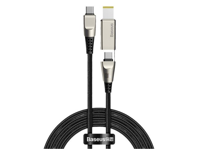کابل دو سر تایپ سی به دی سی بیسوس Baseus Flash one for two Fast Charge Cable 100W 2m