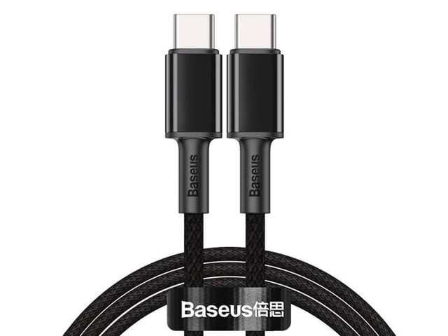 کابل شارژ و انتقال داده  فست شارژ تایپ سی به تایپ سی بیسوس Baseus High Density Braided Type-C to Type-C Cable Fast Charging 100W 2m