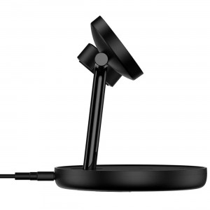 شارژر بی سیم مگنتی رومیزی آیفون 20 وات و پایه نگهدارنده موبایل 3 در 1 بیسوس Baseus Swan 3-in-1 Wireless Magnetic Charging Bracket 20W WXTE000001