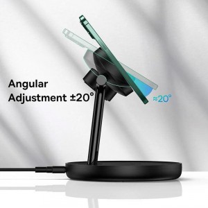 شارژر بی سیم مگنتی رومیزی آیفون 20 وات و پایه نگهدارنده موبایل 3 در 1 بیسوس Baseus Swan 3-in-1 Wireless Magnetic Charging Bracket 20W WXTE000001