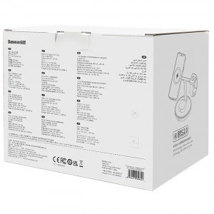 شارژر بی سیم مگنتی رومیزی آیفون 20 وات و پایه نگهدارنده موبایل 3 در 1 بیسوس Baseus Swan 3-in-1 Wireless Magnetic Charging Bracket 20W WXTE000001