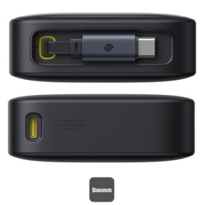 پاوربانک بیسوس Baseus مدل Free2Pull با ظرفیت 20000mAh و توان 65W دارای کابل USB-C جمع شونده