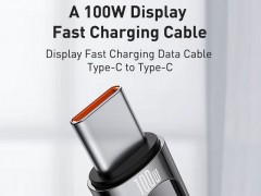 کابل  شارژ فست تایپ‌سی به تایپ‌سی بیسوس Baseus Display Fast Charging Data Cable Type-C to Type-C 100W 1m CATSK-B01