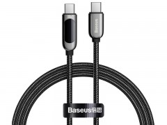 کابل  شارژ فست تایپ‌سی به تایپ‌سی بیسوس Baseus Display Fast Charging Data Cable Type-C to Type-C 100W 1m CATSK-B01