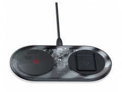 شارژر بی سیم بیسوس TZWXJK-B01 Baseus Simple 2in1 Wireless Charger Turbo Edition 24W（with 12V Charger）(EU)（Qi）