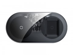 شارژر بی سیم بیسوس WXJK-A01  Baseus Simple 2in1 Wireless Charger 18W Max For Phones+Pods（Special Edition）Transparent（Qi）