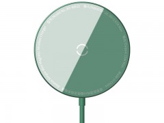 شارژر وایرلس مگنتی بیسوسWXJK-H06	Baseus Simple Mini Magnetic Wireless Charger(suit for IP12 with Type-C cable 1.5m) Green