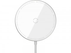 شارژر وایرلس مگنتی بیسوس WXJK-F02	Baseus Simple Mini Magnetic Wireless Charger(suit for IP12 with Type-C cable 1.5m) White