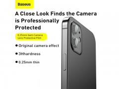 محافظ لنز دوربین  Baseus 0.25 mm Gem برای iP 12 mini 5.4 / iP12 6.1inch 2020 (بسته 2 عددی)