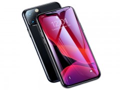 محافظ صفحه شیشه ای منحنی ضد اشعه با لبه های مقاوم در برابر ترک Baseus 0.23mm glass SGAPIPH61-ATE01 برای iP XR/11 6.1inch