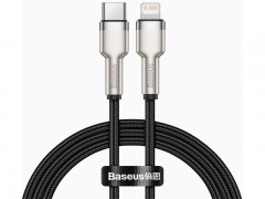 کابل لایتنینگ فست شارژ Type C به iP بیسوس Baseus Cafule Series Metal Data Cable CATJK-A01 به طول 1 متر و توان 20 وات