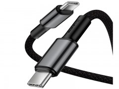کابل فست شارژ تایپ سی به  تایپ سی Baseus High Density Braided CATGD-01 با چگالی بالا به طول یک متر و توان 100 وات