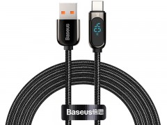 کابل فست شارژ یو اس بی به تایپ سی 5A بیسوس Baseus Display Fast Charging Data Cabl  CATSK-A01 به طول دو متر