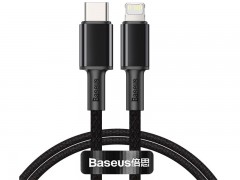 کابل فست شارژ تایپ سی به  لایتنینگ Baseus High Density Braided CATLGD-03 با چگالی بالا به طول یک متر و توان 20 وات