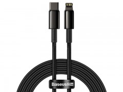 کابل لایتنینگ فست شارژ تایپ سی به آی پی Baseus Tungsten Gold Fast Charging Data Cable CATLWJ-A01 به طول 2 متر و توان 20 وات