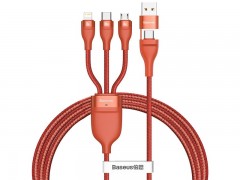 کابل فست شارژ یو اس بی / تایپ سی به میکرو، لایتنینگ و تایپ سی بیسوس Baseus Flash Series Two-for-three Data Cable CA2T3-07 به طول 1.2 متر