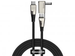 کابل فست شارژ سوزنی لپ تاب دو سر تایپ سی به تایپ سی و دی سی Baseus Flash Series One-for-two CA1T2-A01 به طول 2 متر و توان 100 وات